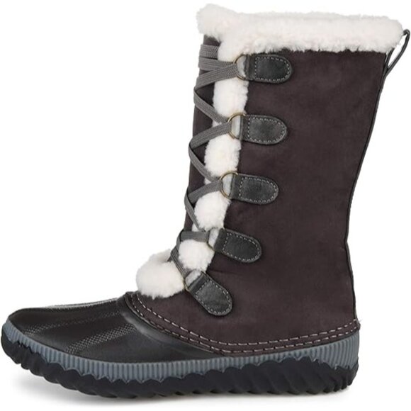 Journee Collection Womens Comfort Foam Blizzard Lace Up Winter Boot Grey Size 6M - Picture 2 of 8